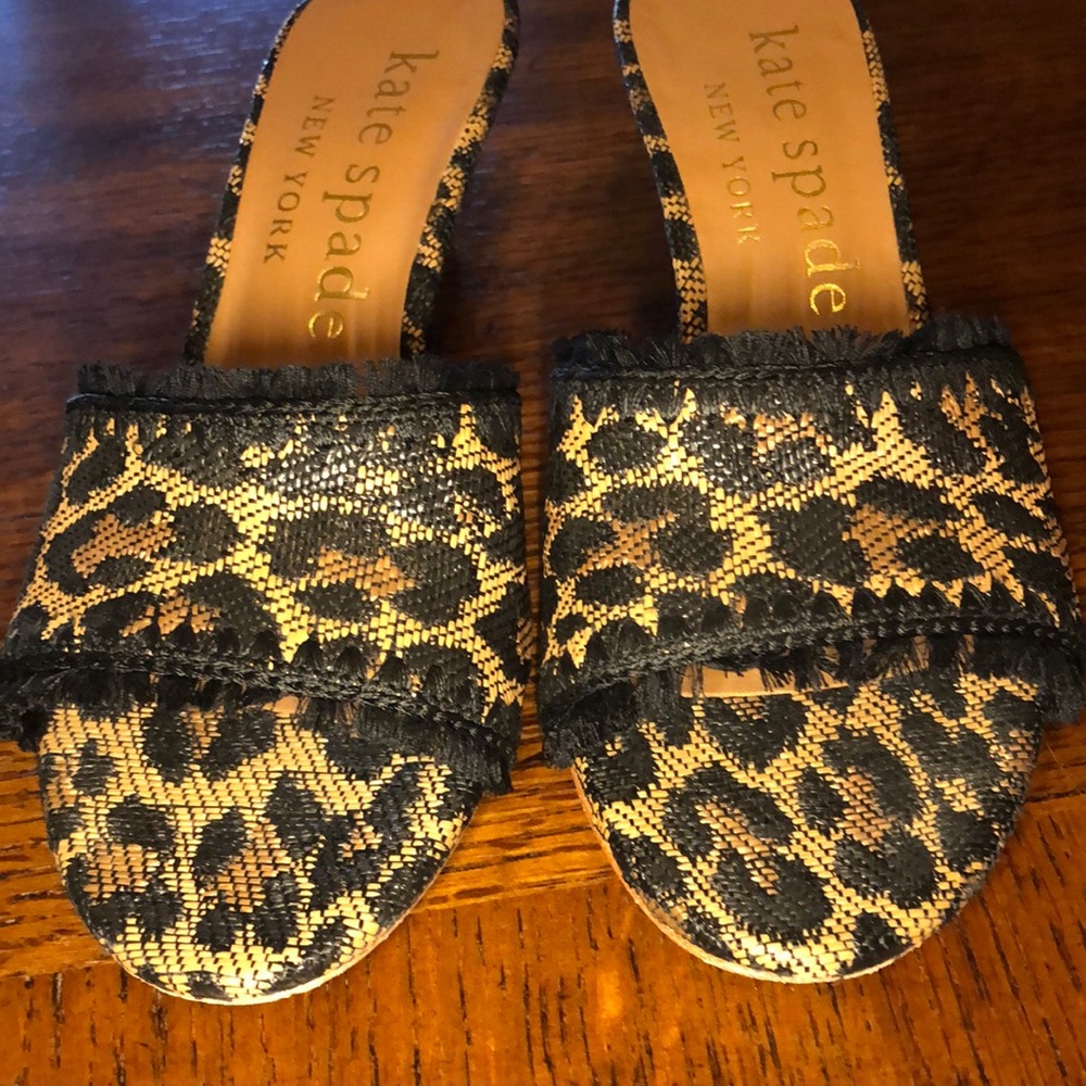 Leopard print kitten heels